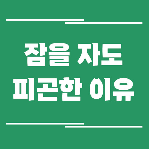 잠을 많이 자는데 왜 항상 피곤할까요?