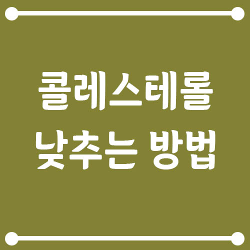 Read more about the article 콜레스테롤 수치 낮추는 생활습관, 식습관과 운동이 답이다